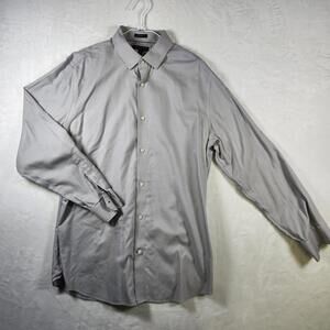 Banana Republic Standard Fit Long Sleeve Button Up Shirt Gray Size‎ XL Cotton